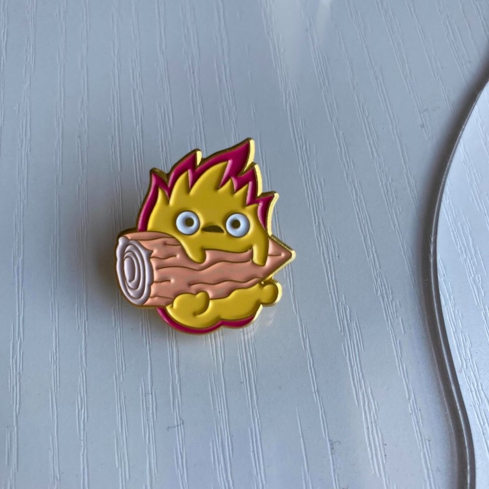 Fire Log Cute Pin